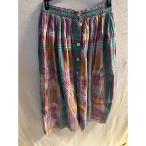 Napa Valley Women's Size M‎ Button Down Multicolored Long Cotton Skirt